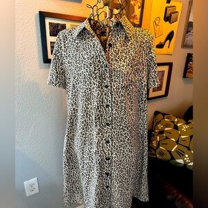 Cheetah Print 90s Shirtdress